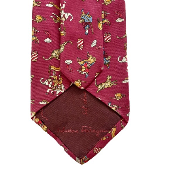 Salvatore Ferragamo Egypt Pharaoh Tiger Elephant Men’s Neck Tie - Picture 5 of 8